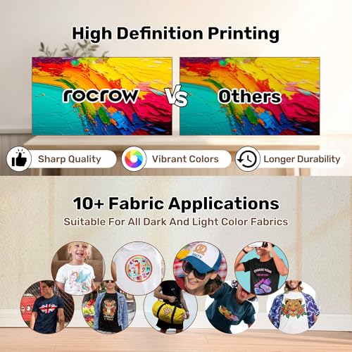 A4 T-shirt DTF Printer with White Ink Mixing and Roll Feeder, Automatic Cleaning L8058 Printer Machine for DIY Transfer, Includes Oven, Heat Press, Ink, Film, T-shirt (Printer + Oven + Heat Press)