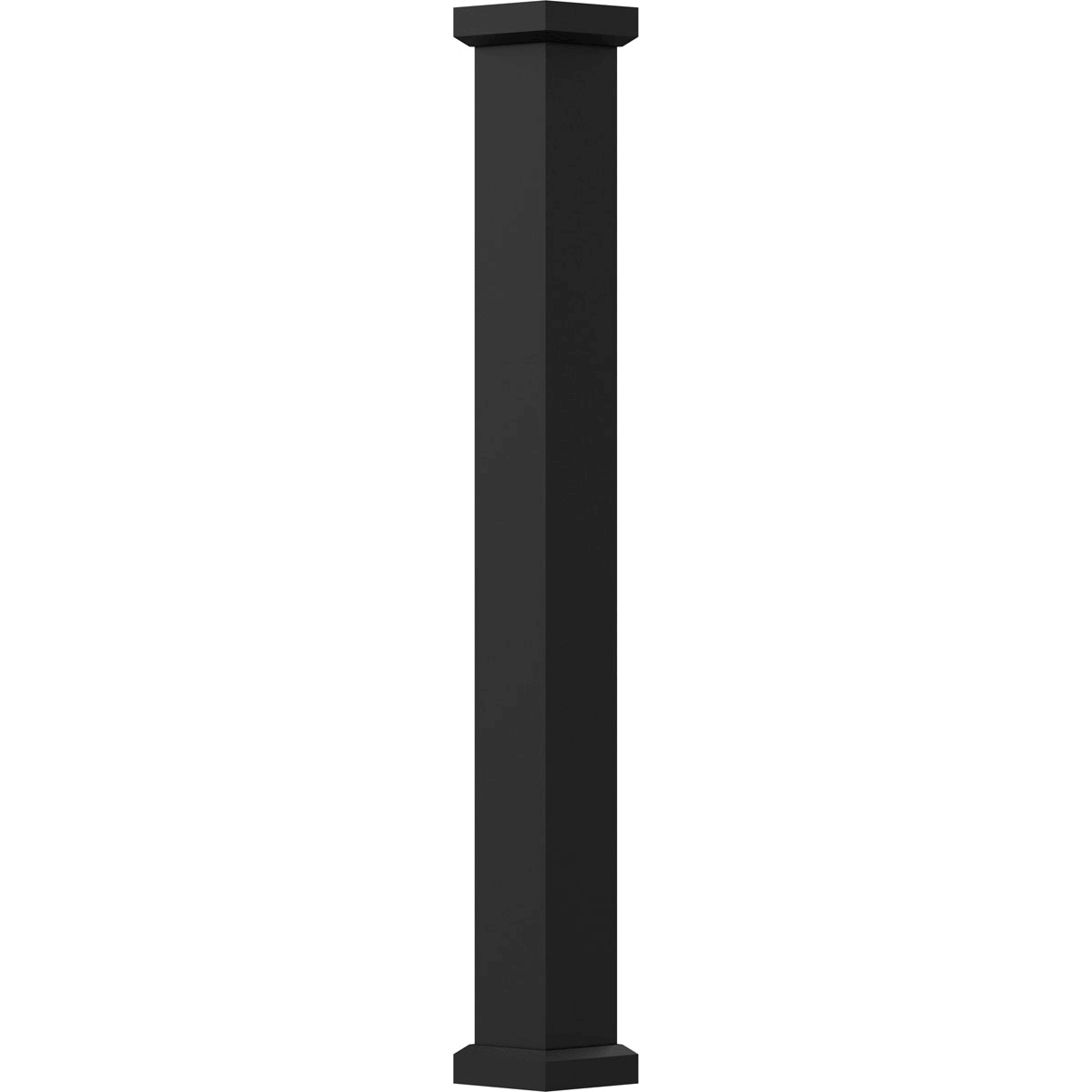 AFCO 6 x 8' Endura-Aluminum Empire Style Column, Square Shaft (FOR Post Wrap Installation), Non-Tapered, Textured Black Finish w/ Capital & Base
