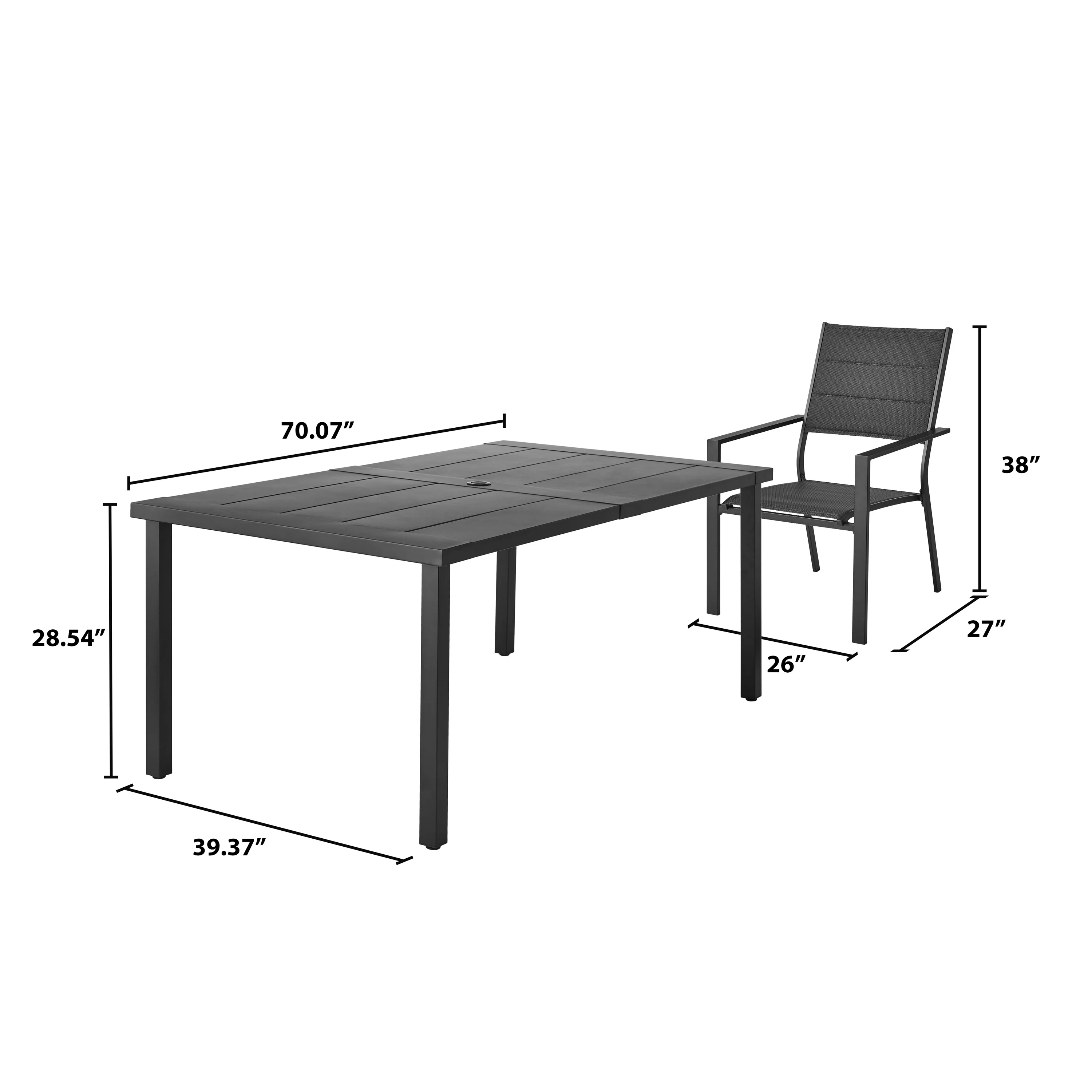 Mainstays Dashwood 7-Piece Outdoor Patio Dining Set, Black
