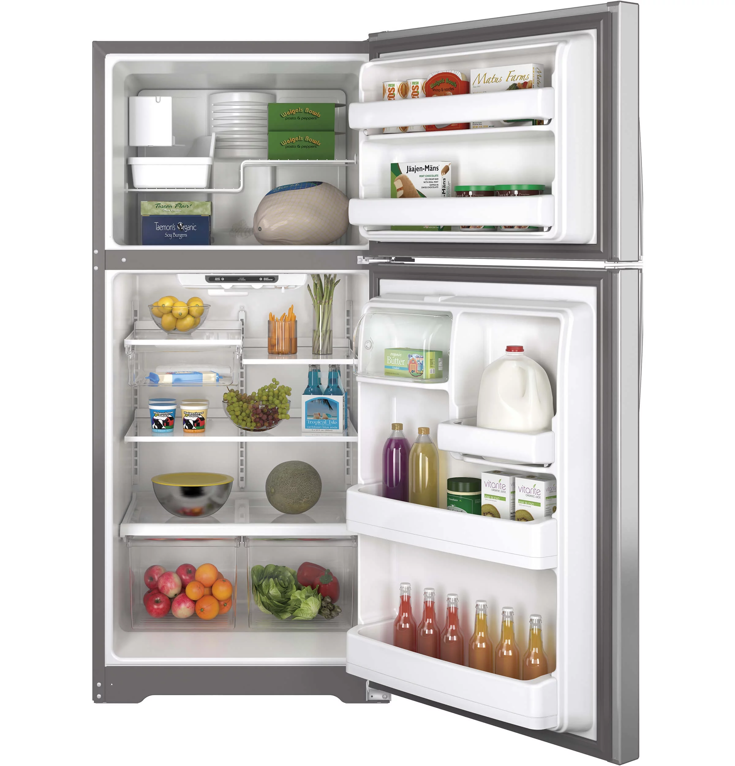 GE GIE18ISHSS 18 Cu. Ft. Stainless Top Freezer Refrigerator