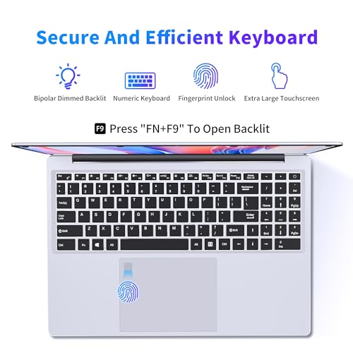 16 Inch Laptop Computer | Gaming Laptop | 16GB RAM 1TB SSD | N100 Processor | FHD 1920 * 1200 | 180 Angle Open | Backlit Keyboard | Windows 11 Pro | Fingerprint Unlock | UHD Graphics 750 MHz