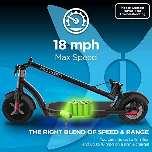 Hover-1 Alpha Pro Electric Kick Scooter | 18MPH, 18 Mile Range, 5HR Charge, LCD Display, 10 Inch High-Grip Tires, 264LB Max Weight, Certified & Tested - Safe for Teens & Adults