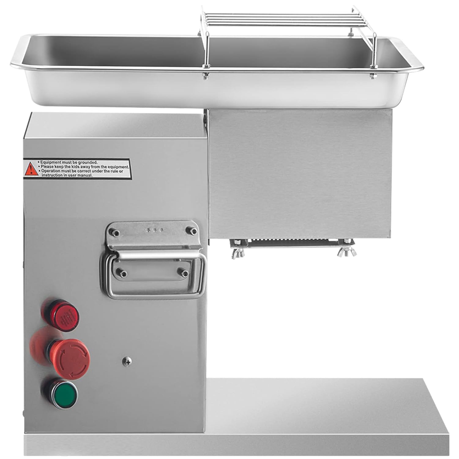 VEVOR Commercial Meat Cutter Machine 1100 LB/H 3mm Stainless Steel with Pulley 600W Electric Food Cutting Slicer for Kitchen Restaurant Supermarket Market