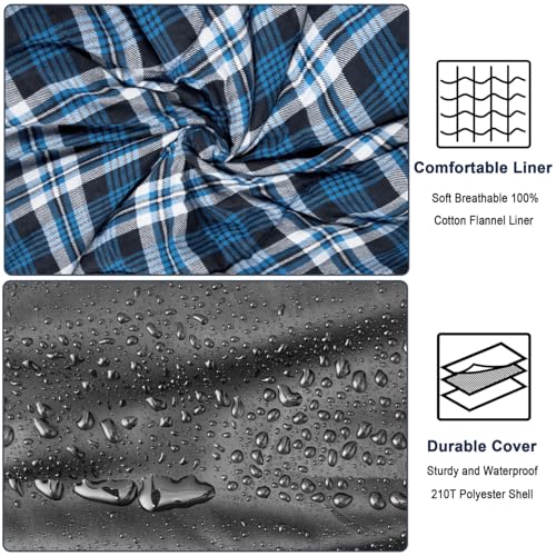 Winter Cotton Flannel Double Sleeping Bag,Queen Size Sleeping Bag for Adults, Cold Weather Waterproof 2 Person Sleeping Bag, Suitable for Couples Family Camping, RV Travel
