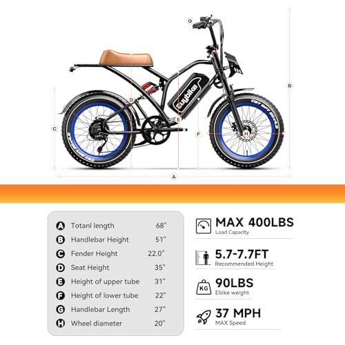 Electric Bike for Adults, 2000W/3000W Peak Single/Double Motor with 48V/52V 25AH/30AH Battery, 20"x4.0" Fat Tires 35MPH/37MPH Ebike, Dual Hydraulic Disc Brake Full Suspension Electric Bicycle