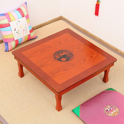 Folding Square Table, Korean Solid Wood Coffee Table/Dining Table/Study Table/Kang Table, for Tatami/Bay Window/Tea House (Size : 60cm)