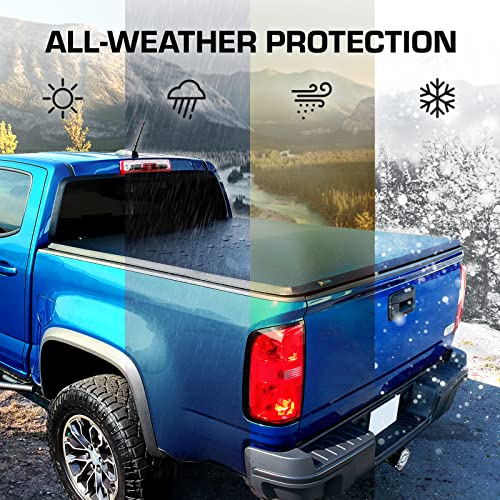Tyger Auto T3 Soft Tri-fold Truck Bed Tonneau Cover Compatible with 2005-2021 Nissan Frontier; 2009-2012 Suzuki Equator | 6' (73") Bed | TG-BC3N1029, Black