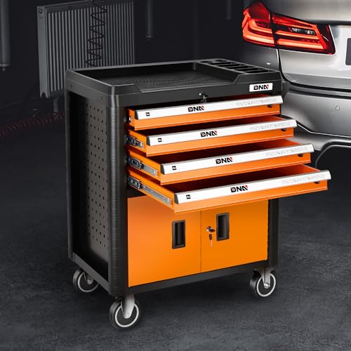 DNA MOTORING 7-Drawer Rolling Tool Cabinet Chest with Keyed Locking System Non-Slip Mat, for Garage Warehouse Workshop, Green, TOOLS-00399