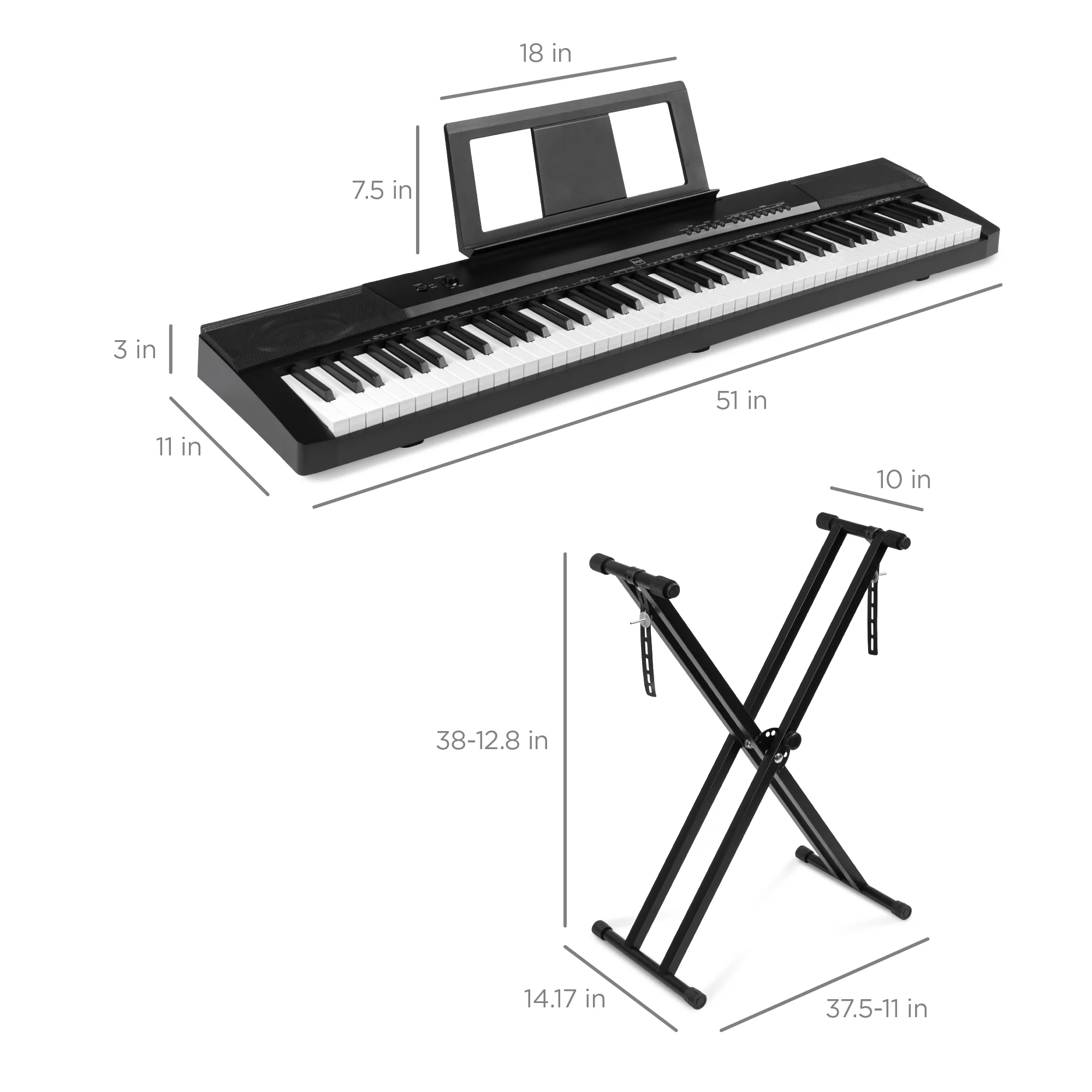 Best Choice Products 88-Key Full Size Digital Piano for All Player Levels w/ Semi-Weighted Keys, Stand, Pedal - Black