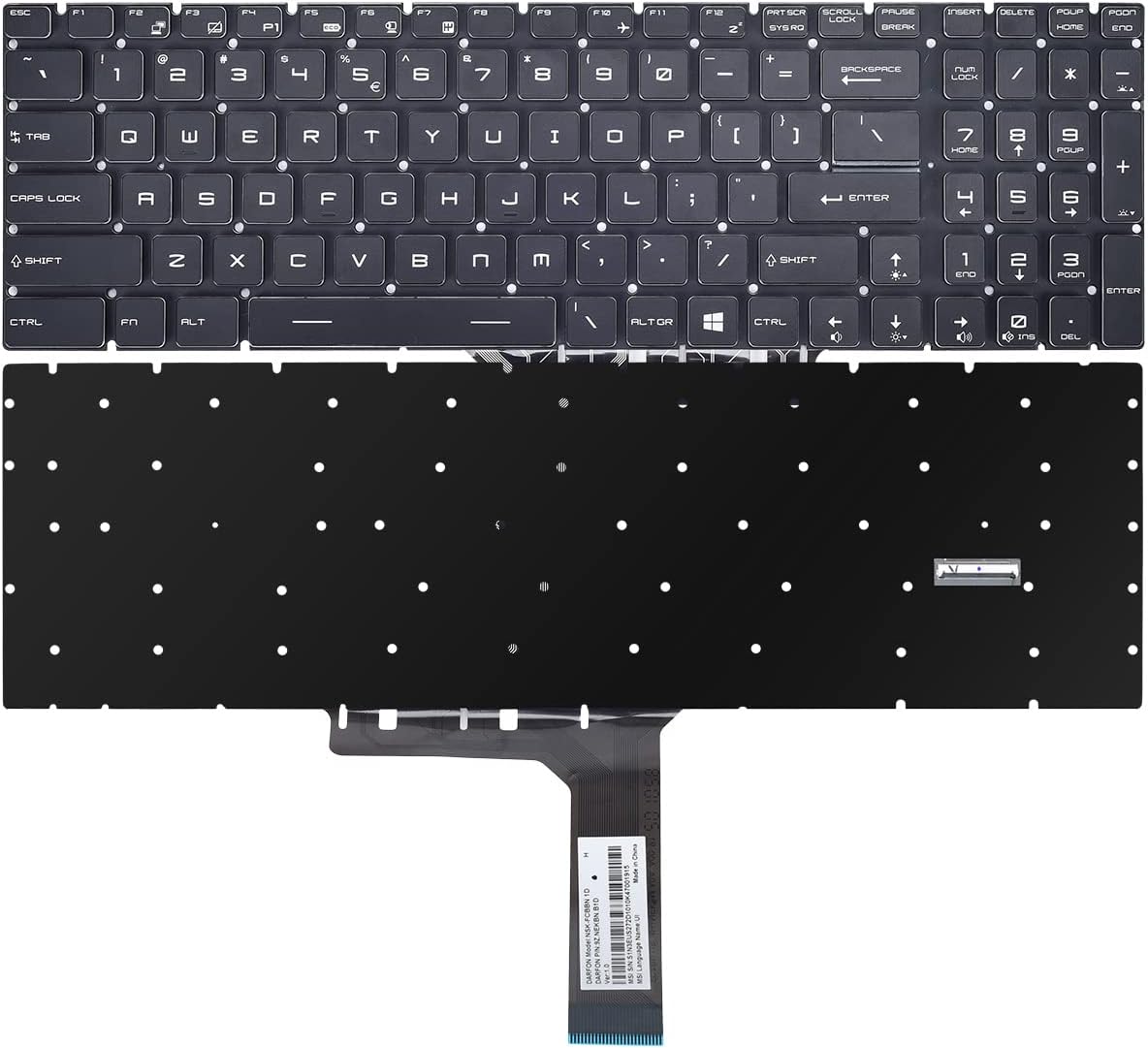 Replacement Keyboard for MSI GE75 Raider & MSI GS75 Stealth Series Game Laptop with Per-Key RGB Backlit US Layout Pack of 2