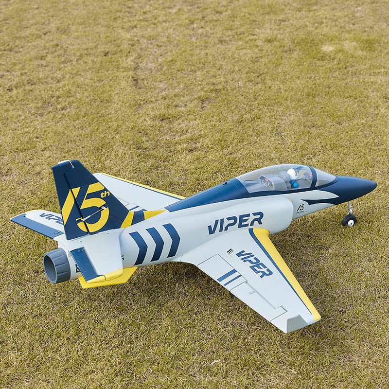 Fms Rc Jets 70mm Viper V2 EDF Navy Blue rc Airplanes for Adults for Trainer for Beginners 6 CH Remote Control Planes PNP (NO Control Battery Charger)