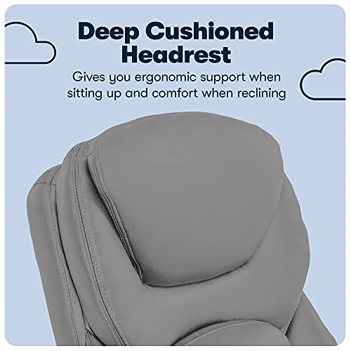 Serta Works Executive Office Chair with Back in Motion Technology, Opportunity Gray Bonded Leather