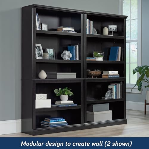 Sauder 5 Tier Book Shelf Wooden Bookcase Multipurpose Bookshelf for Home Office, Living Room, in Chalked Chestnut