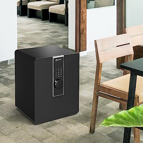 Kavey 2.0 Cub Safe Box, Fireproof Safe with LCD Touch Screen and Dual Alarm System, Home Safe With Mute Function and LED Light, Money Safe with Removable Shelf, Safe for Money Documents Valuables