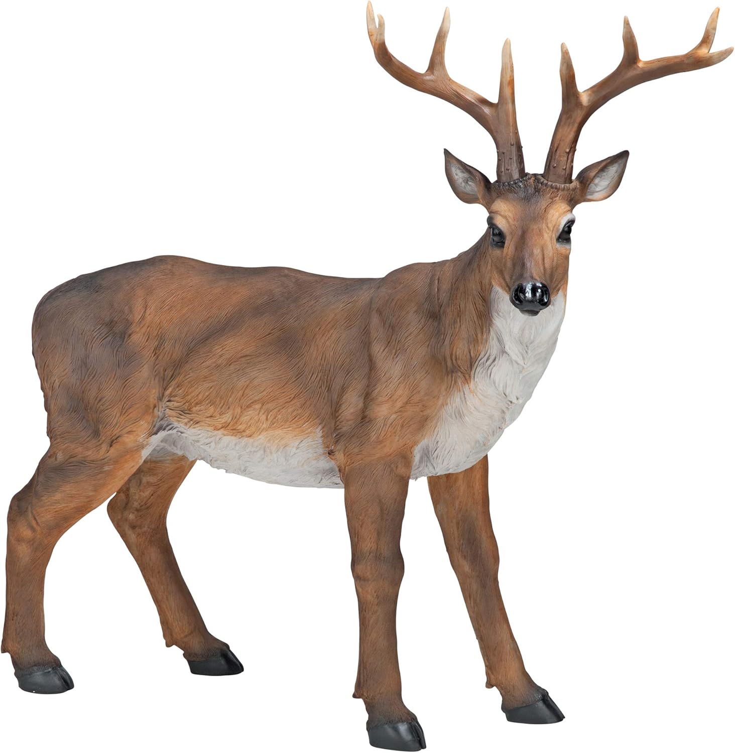 Design Toscano JQ7105 Big Rack Deer Buck Indoor/Outdoor Garden Decoy Animal Statue, 28 Inches Long, 24 Inches Tall, Handcast Polyresin, Brown Finish