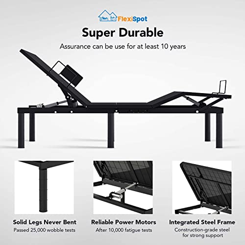 FLEXISPOT S3 Adjustable Bed Frame Base Full, Wireless, 5 Minutes Quick Assembly, Zero Clearance, Zero Gravity, Whisper Quiet Durable Motor, Mattress Holder.