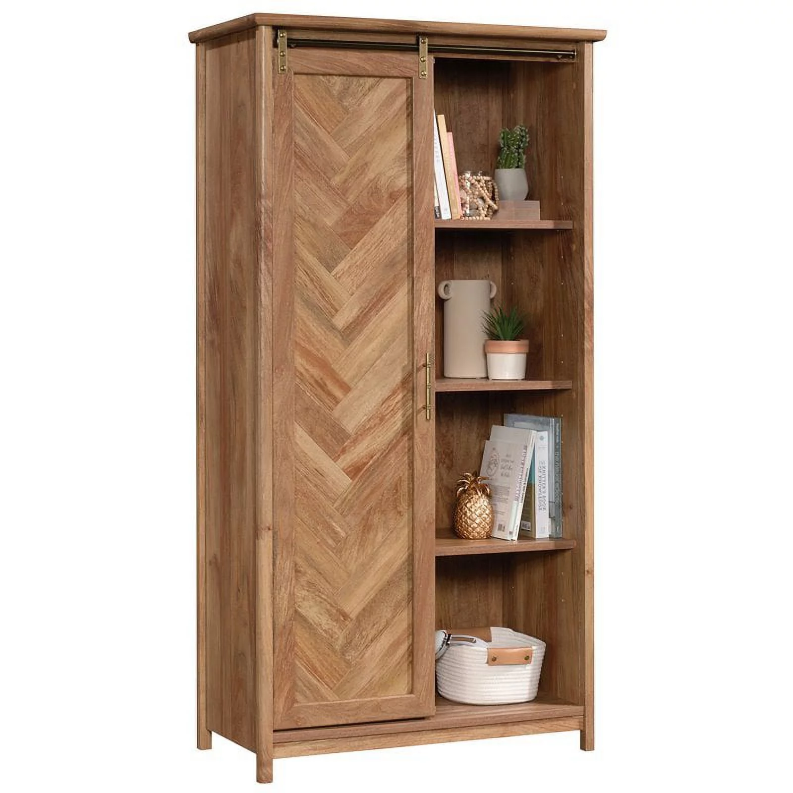 Pemberly Row Wood Storage Cabinet in Sindoori Mango Brown