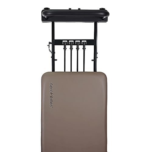 AeroPilates Reformer - Pilates Reformer Workout Machine for Home Gym - Cardio Fitness Rebounder- Up to 300 lbs Weight Capacity, Gray
