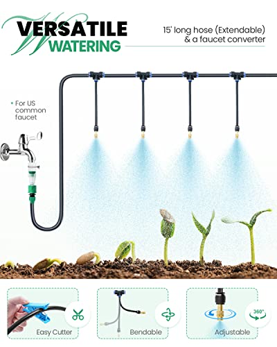 KING BIRD Upgraded 15x6.6x6.6FT Large Walk-in Greenhouse Heavy Duty Galvanized Steel Frame 2 Zippered Screen Doors 8 Screen Windows Tunnel Garden Plant Hot Green House 20 Stakes 4 Ropes 2 Gloves White