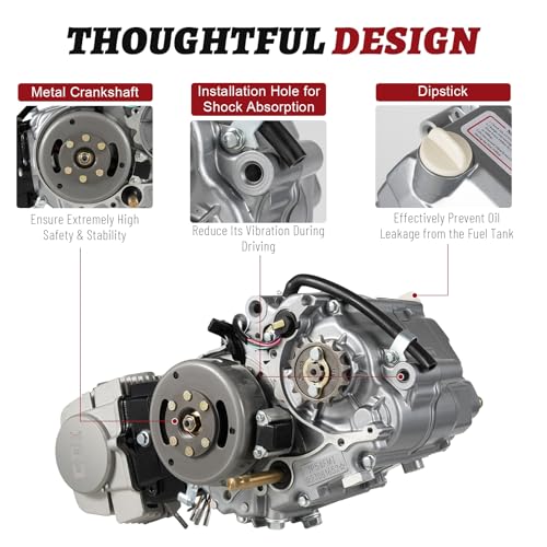 140CC Single Cylinder Engine Motor, 4-Stroke Engine Motor Set, Racing Engine Motor Complete Engine, Motorcycle Go Kart Engine, Horizontal Engine for HONDA CRF50/CRF70/XR50/XR70/Z50/CT70