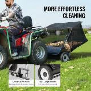 SKYSHALO Lawn Sweeper Tow Behind Leaf Yard Collector 48.5" 26 Cu. Ft. Adjustable