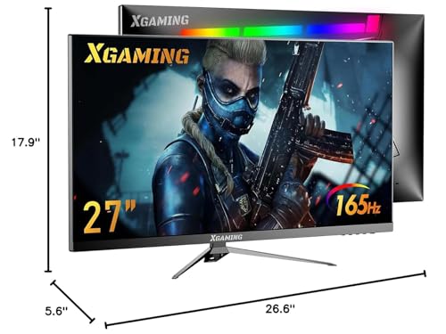 XGaming 27'' QHD Gaming Monitor 2K 165Hz 2560 x 1440 PC Computer Monitor