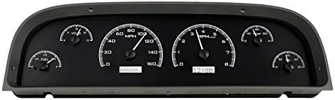 Dakota Digital 60 61 62 63 Chevy Pickup Truck VHX Analog Dash Gauges Black Alloy White VHX-60C-PU-K-W