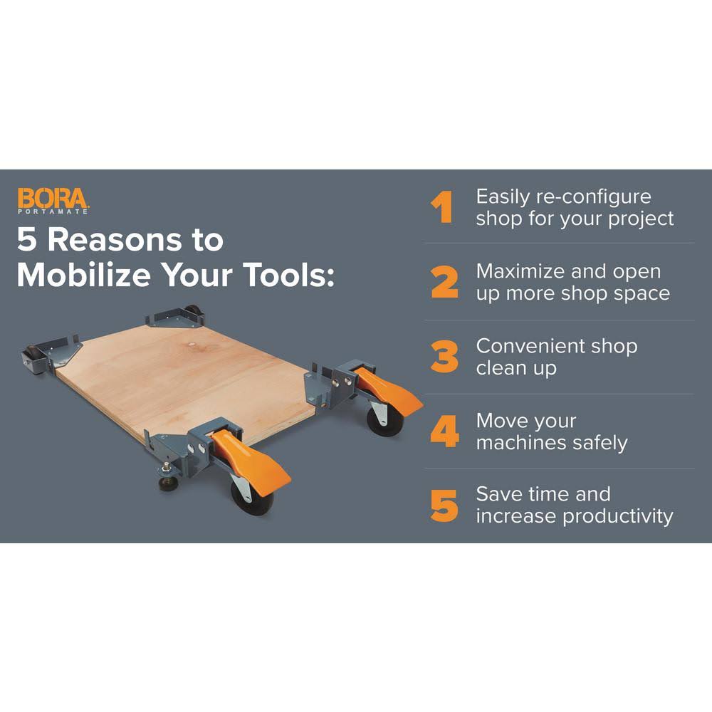 Portamate Pm-1100 Universal Mobile Base Kit. 400 lb Capacity