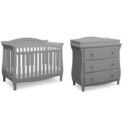 Delta Children Lancaster 4-in-1 Convertible Baby Crib, Bianca White