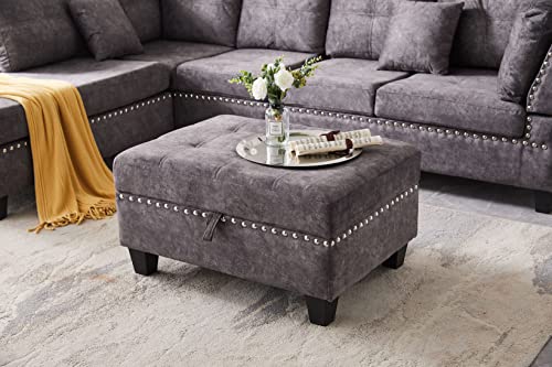 Living Room Furniture, Oversized Set,Modern Large Upholstered U-Shape Extra Wide Chaise Lounge Modular Sectional Sofa Couch,Light Grey