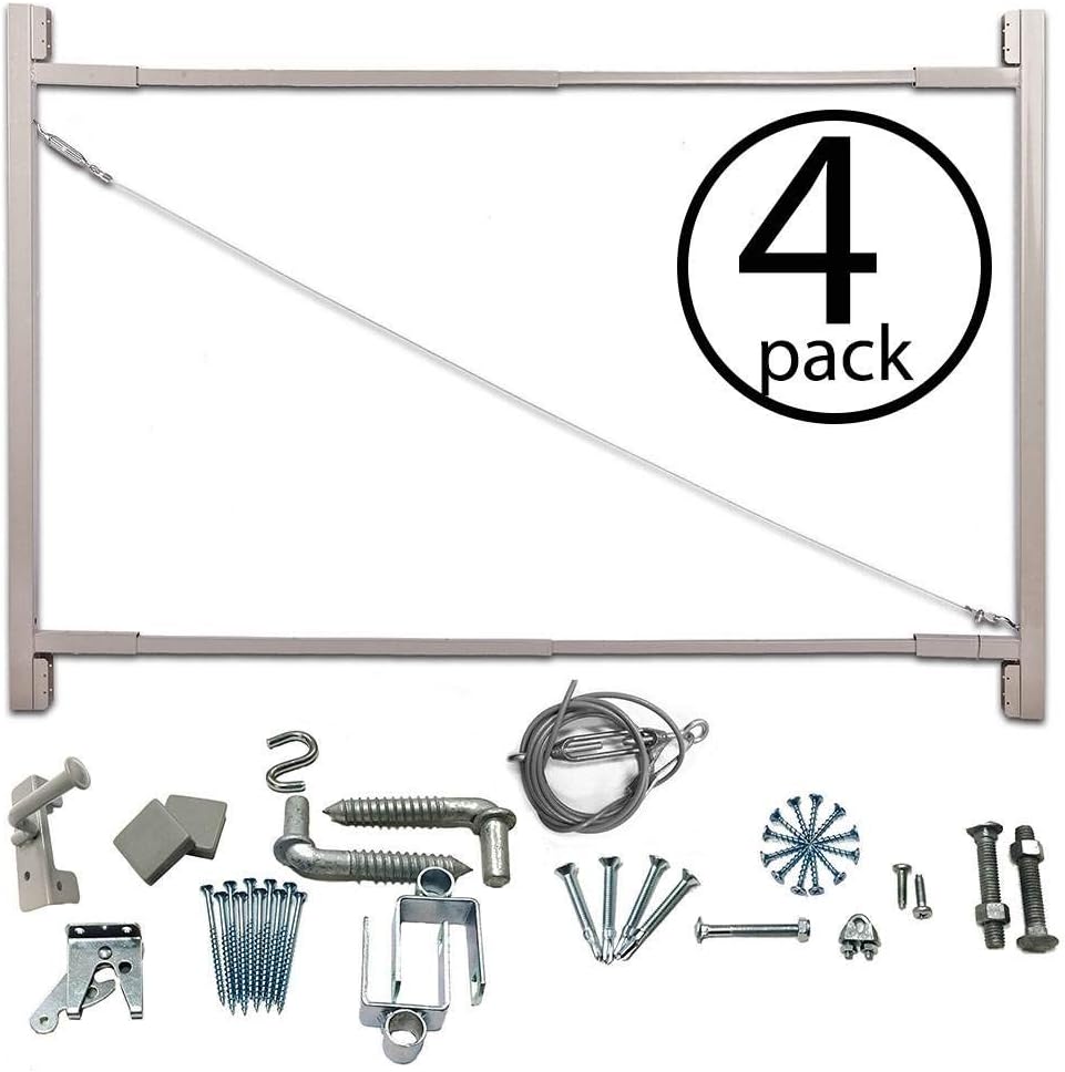 Steel Frame Gate Kit, 36"-72" Wide Opening to 6' High (4 Pack)