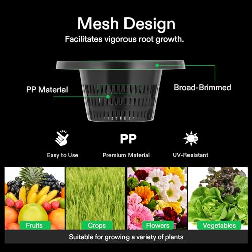 VIVOSUN DWC Hydroponics Grow System with Top Drip Kit, 5-Gallon Deep Water Culture, Recirculating Drip Garden System with Multi-Purpose Air Hose, Air Pump, and Air Stone (4 Buckets + Top Drip Kit)