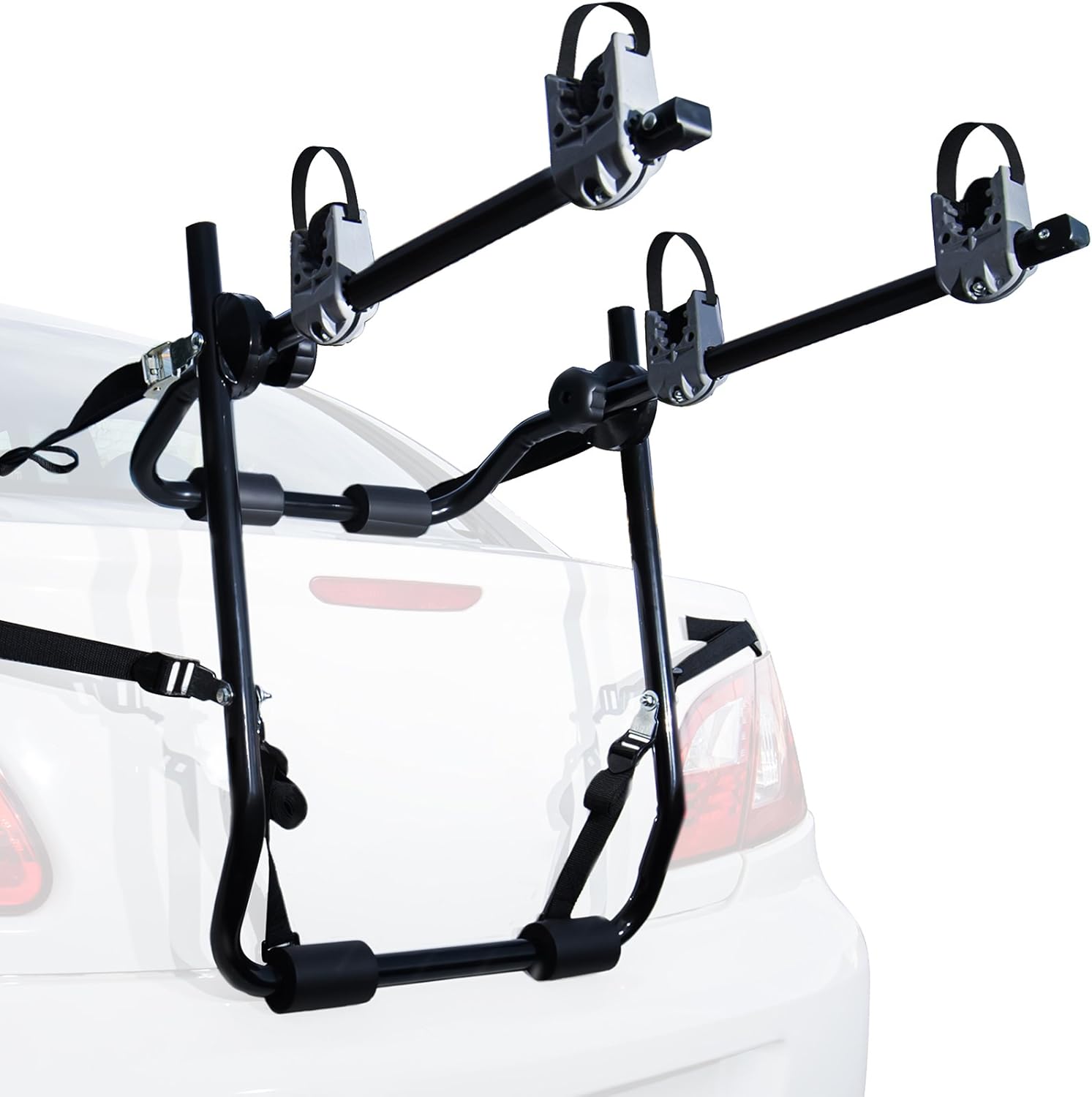 2-Bike Rack Trunk Mount - Deluxe Bicycle Carrier for Most Sedans / Hatchbacks / Minivans and SUVs - Holds Two Cycles Pack of 2