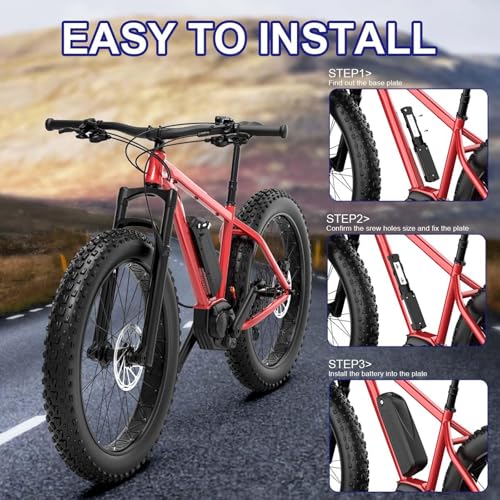 E-Bike Battery 48V 36V Lithium ion Battery 10AH 12.5AH 15AH Rechargeable Battery with Charger and USB Port for 50W-750W Motor Conversion Kit