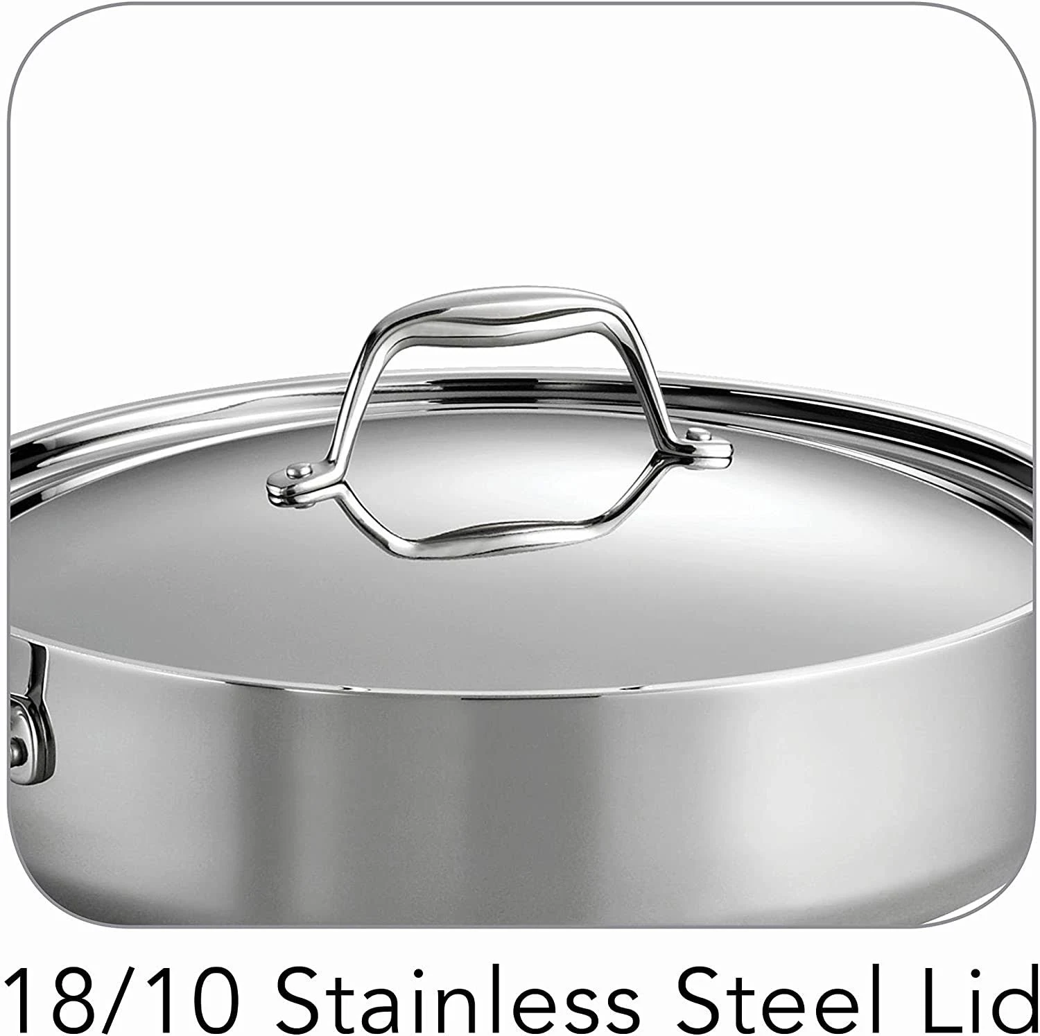 Tramontina Tri-Ply Clad 6-Quart Stainless Steel Covered Deep Saute Pan