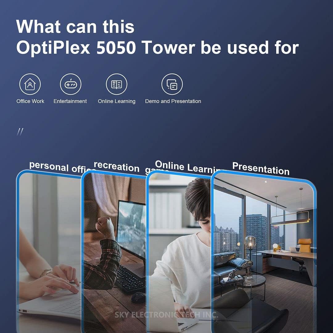 Dell OptiPlex 5050 Mini Tower Gaming Desktop Computer PC with AMD Radeon RX 550 Graphics, Core i7-6700, 16GB DDR4, 512GB SSD, Keyboard & Mouse, Wi-Fi, Bluetooth, Windows 10 Pro (Renewed)