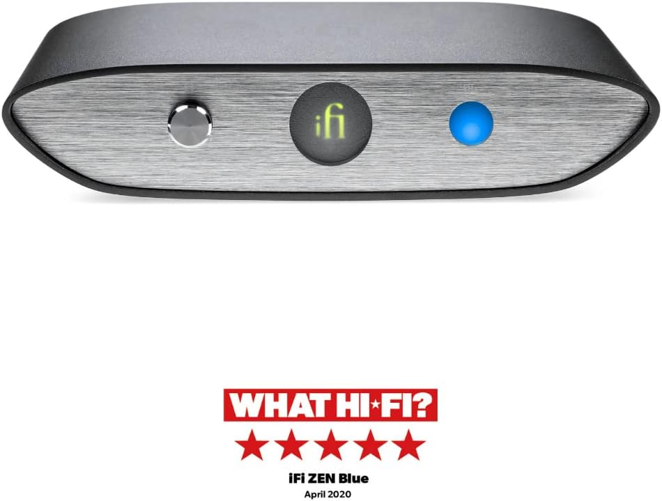 iFi Zen Blue HiFi Bluetooth Receiver Desktop DAC/Adapter - Wireless Input/Outputs - Optical/Coaxial/SPDIF/RCA / 4.4 Balanced - Audio System Upgrade (Unit Only)