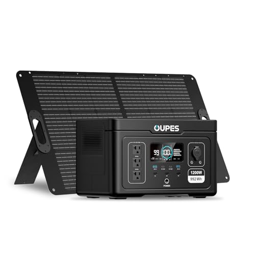 Oupes Exodus 1200 Portable Power Station 1200W (Surge 3600W), 992Wh LiFePO4 Solar Generator with Smart App Control, UPS, 140W USB-C, for Outdoor & Emergency Backup