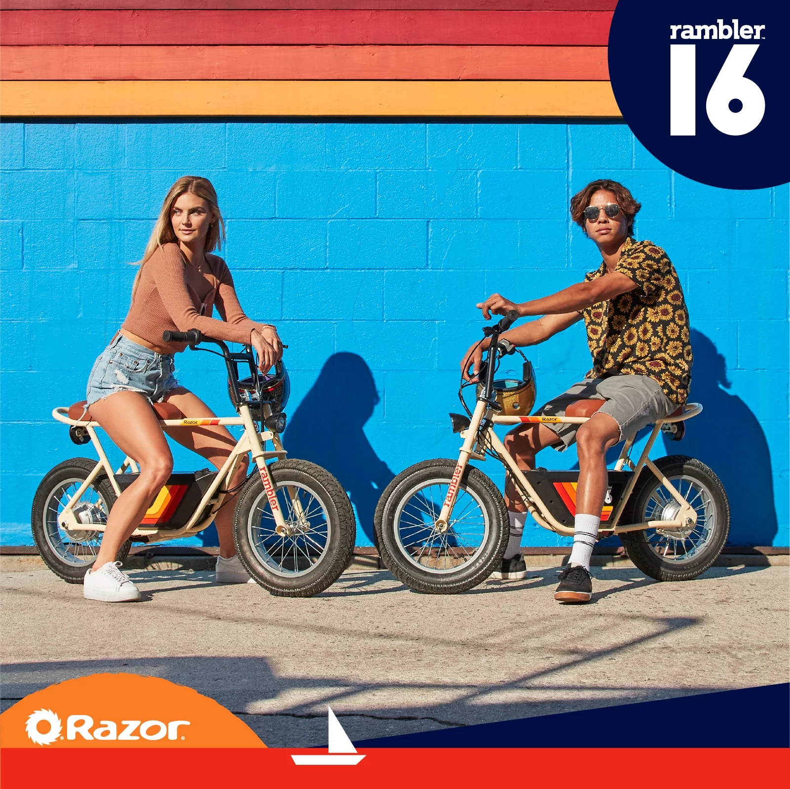 Razor Rambler 16 – 36V Seated Electric Scooter, up to 15 mph, Retro Style Minibike for Teen & Adult