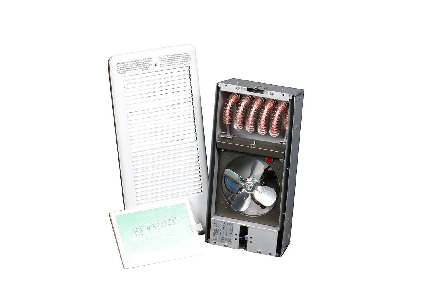 TPI HF4320T2RPW Series 4300 Low Profile Fan Forced Wall Heater with 2 Pole Thermostat, Standard, White, 2000/1500 W