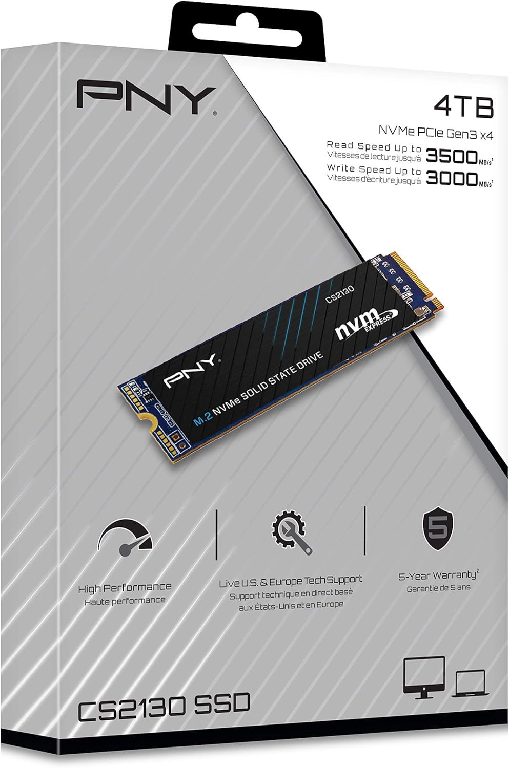 PNY CS2130 4TB M.2 NVMe Internal Solid State Drive (SSD) M280CS2130-4TB-RB