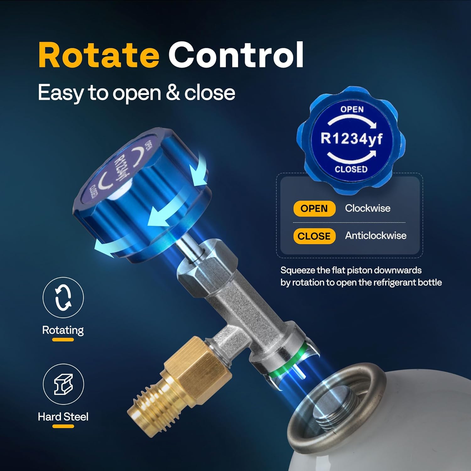 VIVOHOME R1234YF R32 1 HP Dual Cylinder Portable Refrigerant Recovery Machine R1234yf Self Sealing Can Tap Valve