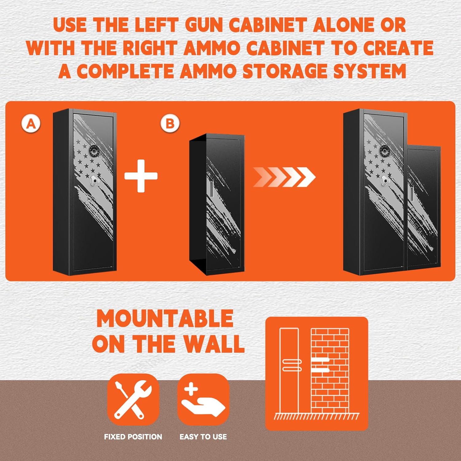 KAER [𝟐𝟎𝟐𝟒 𝐔𝐩𝐠𝐫𝐚𝐝𝐞𝐝] 8-12 Rifle Gun Safe, Home Safes for Rifles and Pistols,Unassembled Large Gun Safes for Home and Shotgun with Detachable Gun Racks, 4 Pistol Pockets