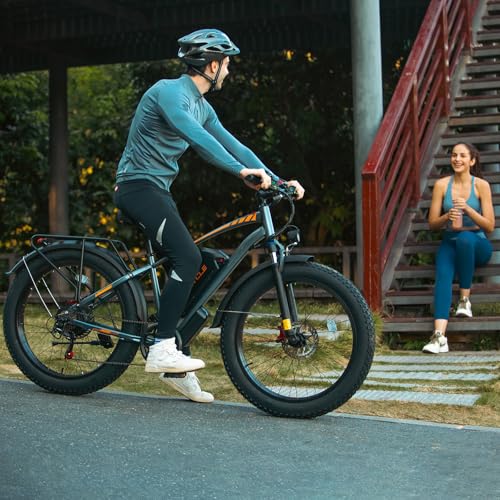 Electric Bike for Adults - Peak 1000W E Bikes -Fat Tire Electric Bicycle Up to 30MPH 60+ Miles with 48V 18.2AH Removable Battery - 26" Electric Mountain Bike Features 7-Speed, Hydraulic Disc Brake