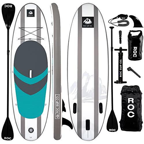 Roc Inflatable Stand Up Paddle Boards with Premium SUP Paddle Board Accessories, Wide Stable Design, Non-Slip Comfort Deck for Youth & Adults