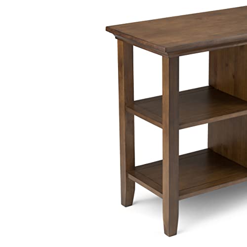 SIMPLIHOME Redmond SOLID WOOD 54 inch Wide Console Sofa Table in Hickory Brown with Storage, 4 Drawers and 4 Shelves, for the Living Room Entryway and Bedroom