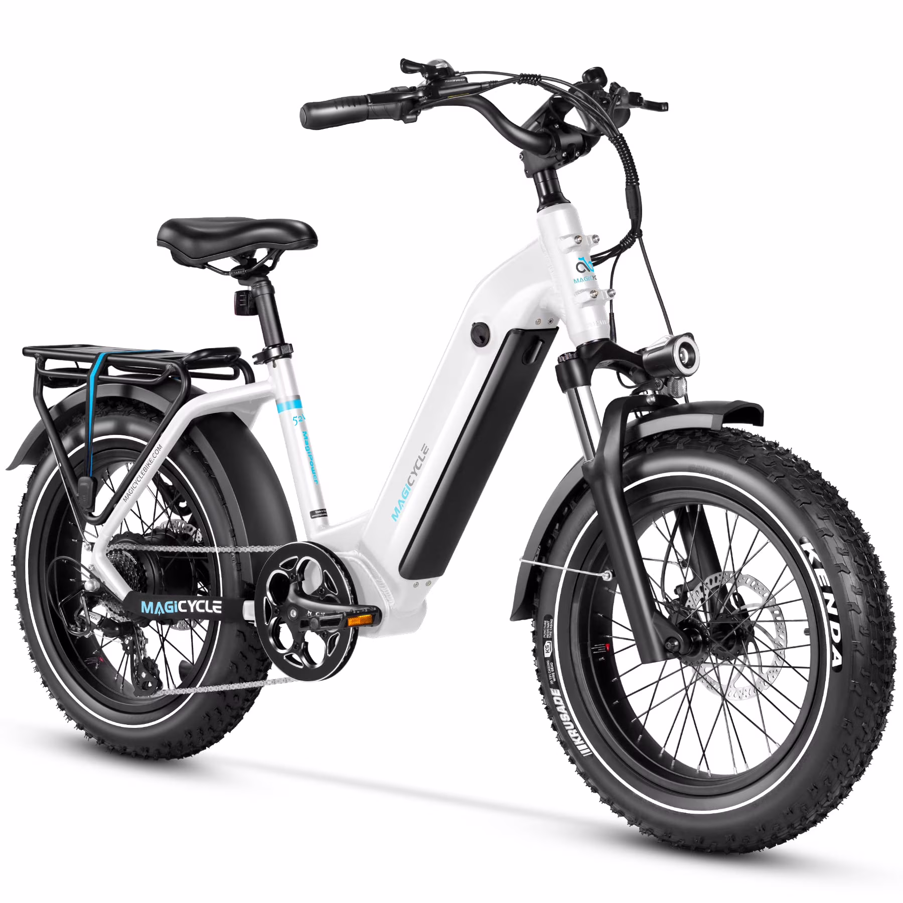 MAGICYCLE Ocelot Pro Fat Tire Electric Bike for Adults 750W Motor E Bike 52V 20Ah Step-Thru 20" Electric Mountain Bike for Beach Snow 7 Speeds