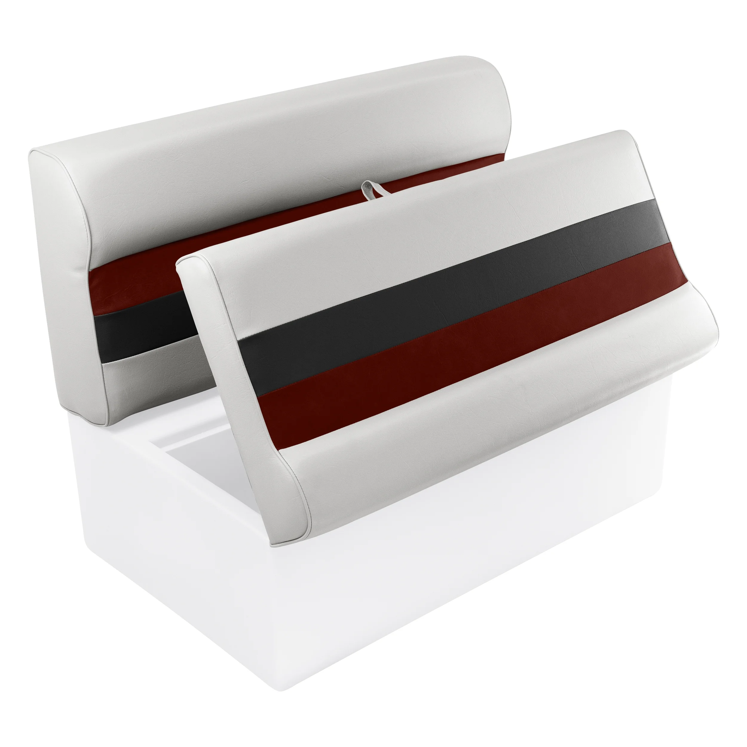 Wise 8WD100-1009 Deluxe Series Pontoon 37" Bench Seat and Backrest Cushion Set Only, Color: White/Red/Charcoal