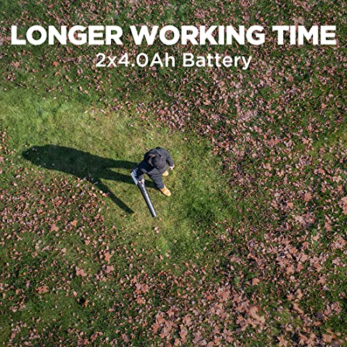 Litheli 2x20V 560CFM Brushless Leaf Blower, U20 Series Electric Leaf Blowers Battery Powered for Blowing Leaf, Dust, Snow, Debris, with 4.0Ah Portable Battery Included
