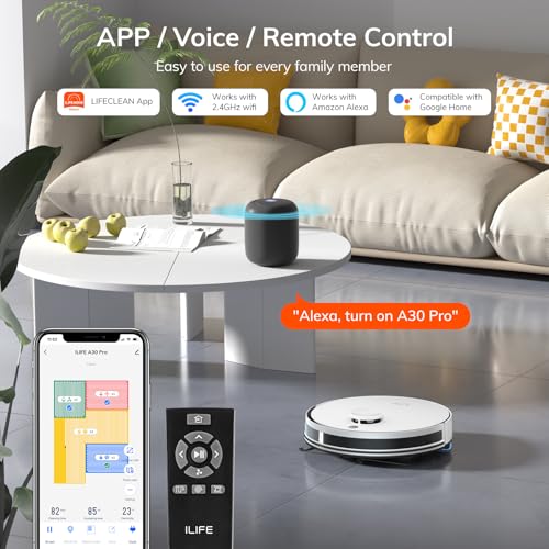 ILIFE V3s Pro Robot Vacuum Cleaner, Tangle-free Suction , Slim, Automatic Self-Charging Robotic Vacuum Cleaner, Daily Schedule Cleaning, Ideal For Pet Hair，Hard Floor and Low Pile Carpet,Pearl White